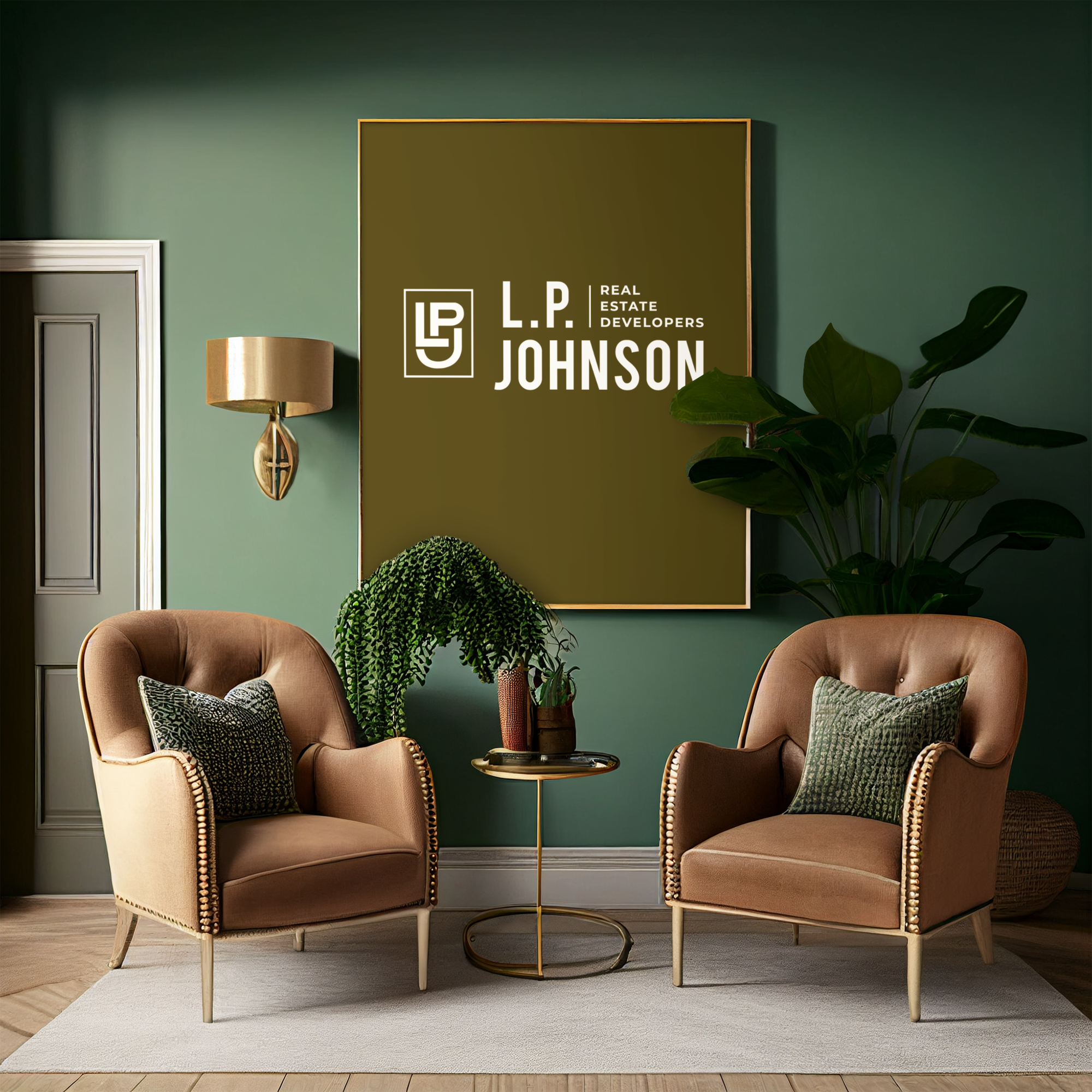 ai created mockup of an art print placed in a living room with two armchairs m33341 (1)